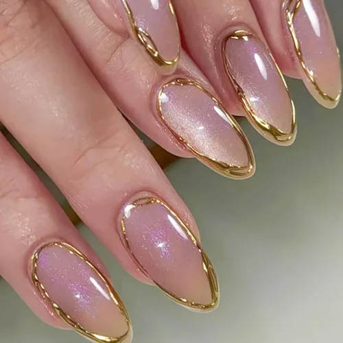 Vista 44 de evpct Uñas a presión bohemias 3D Nude con diseño de estrella dorada y 30 estrellas 3D de estilo bohemio