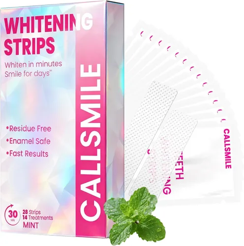Vista 9 de CALLSMILE Tiras blanqueadoras de dientes - Tiras blanqueadoras para dientes sensibles, blanqueador de dientes de peróxido de hidrógeno para café