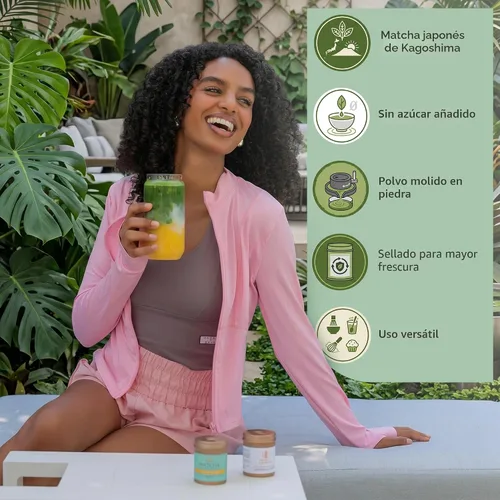 Vista 2 de Matcha Té verde en polvo – Tés orgánicos japoneses para desintoxicación y aumento de energía – Feria y sostenible, cosecha de una sola fuente