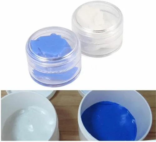 Vista 2 de NC 1.76 oz Silicona Moldeo Masilla Cake Kit de fabricación de moldes de goma - Azul y Blanco