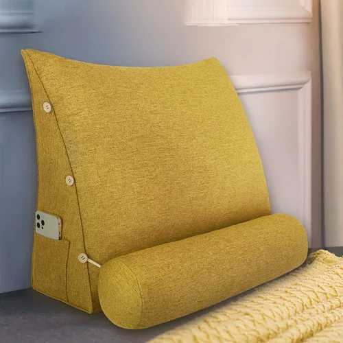 Vista 11 de Almohada de Cabecero de Cuña Tamaño Completo Almohada Grande de Bulto para Cama Almohada de Lectura Triangular Almohada de Apoyo para la Espalda