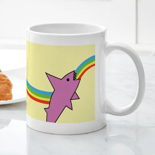 Vista 5 de CafePress Jake's Rainbow Shark - Taza de café de cerámica (11 oz)