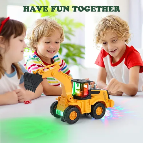 Vista 3 de Kizeefun Excavadora camión niños juguetes,Excavadora con rueda universal