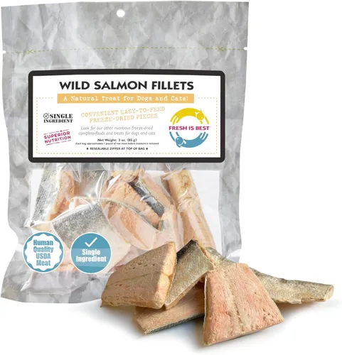 Vista 10 de Fresh Is Best Golosinas liofilizadas para perros – Pescado crudo liofilizado para gatos y caninos en bolsa resellable con cremallera – Golosinas