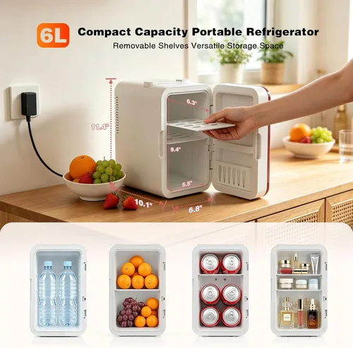 Vista 3 de Mini refrigerador para el cuidado de la piel para dormitorio A-blanco-espejo