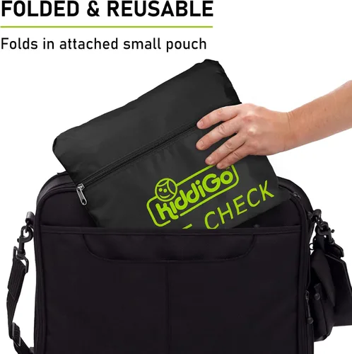 Vista 9 de KiddiGo Bolsa de viaje para asiento de automóvil para avión, negro y verde, 33 pulgadas de alto x 18 pulgadas de ancho x 18 pulgadas de profundidad