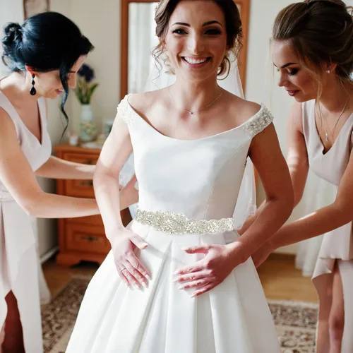 Vista 6 de CIEHER Cinturón de diamantes de imitación para mujer, cinturón de boda, cinturón de cristal para vestido de boda, cinturón con cinta