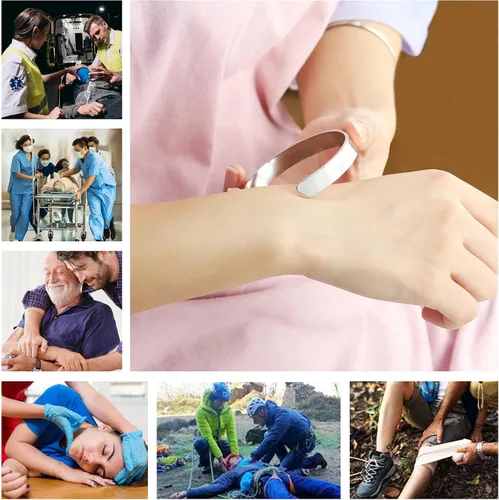 Vista 4 de LoEnMe Jewelry Pulseras de alerta médica personalizadas para hombres y mujeres, personalizable, grabado gratuito, acero inoxidable, pulsera
