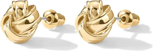 Vista 3 de PAVOI 14K Gold Plated Sterling Silver Post Love Knot Stud Earrings Gold Earrings for Women