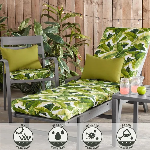 Vista 5 de Cojín reversible para silla de descanso para exteriores, color blanco tropical