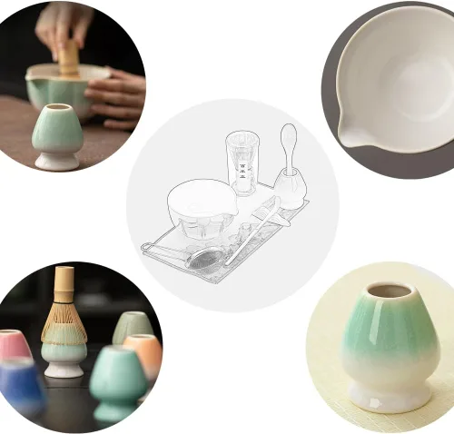 Vista 6 de Juego de té Matcha prémium para principiantes y entusiastas – Kit ceremonial completo con batidor de bambú (Chasen), cuchara, cuenco y cuchara