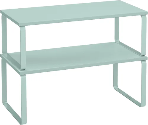 Vista 29 de SONGMICS Estante Organizador de Gabinete, Juego de 2 Estantes de Encimera de Cocina, Almacenamiento de Cocina, Estante de Especias, Apilable