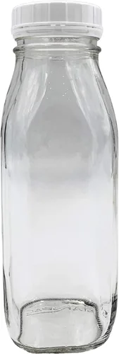 Vista 2 de Botellas de vidrio de 1 pinta / 16 onzas con tapa de rosca (juego de 2)