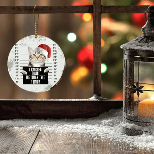 Vista 6 de CUBICER Adornos personalizados para árbol de Navidad de gato, adorno de mesa colgante de acrílico, regalo de cumpleaños para amigos, mujeres, niñas