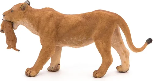Vista 10 de Papo Figura Wild Animal Kingdom, Leona con cachorro, multicolor (50043), 2.6 in