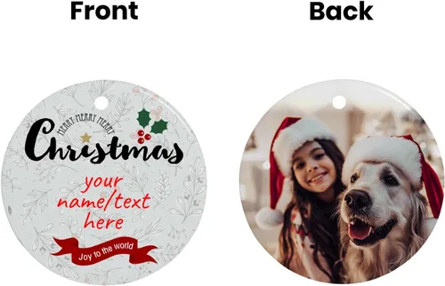 Vista 9 de Adornos de Navidad personalizados, adorno con foto personalizada, nuestro primer árbol de Navidad colgante 2024, decoración regalo para Navidad