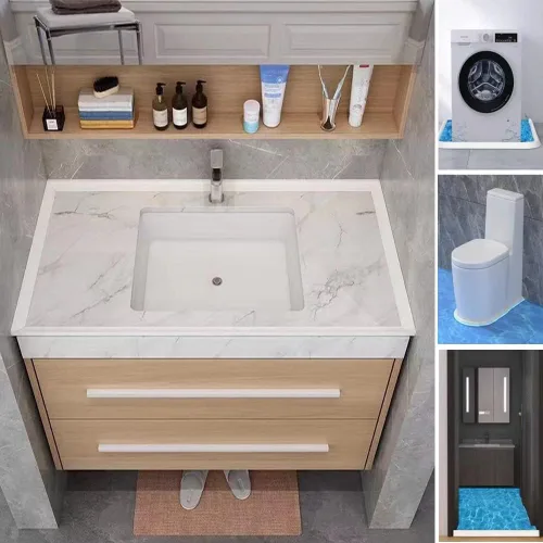 Vista 7 de Presa de ducha autoadhesiva, bloqueador de agua de ducha para cocina y baño, protector de ducha, umbral de ducha para bañera, borde de encimera