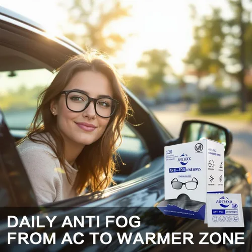 Vista 2 de ARCHXX Toallitas antiempañamiento para gafas, 120 unidades, toallitas de limpieza prehumedecidas, limpiador de lentes para gafas, gafas de sol