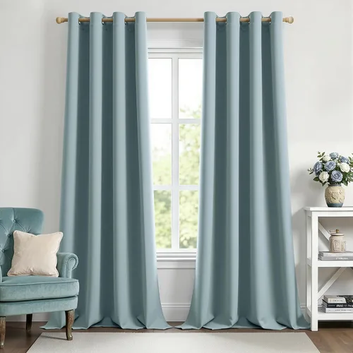 Vista 90 de MIULEE Cortinas opacas para dormitorio o sala de estar, juego de 2 paneles de cortina para ventana con aislamiento térmico y bloqueo de luz