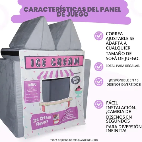 Vista 2 de Couch Swag Panel de juego para sofá de espuma para niños, sofá infantil (heladería)
