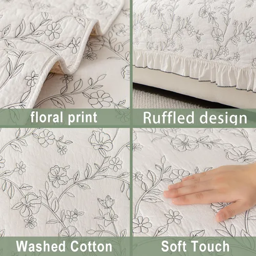 Vista 5 de Fundas para reposabrazos de sofá, fundas de algodón con estampado floral bohemio para sofá, fundas antideslizantes para sillón, almohadillas