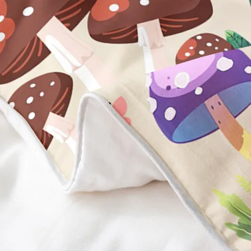Vista 5 de jejeloiu Cute Mushroom Decor Duvet Cover 100% Cotton for Kids Boys Girls Twin Size Botanical Plants Bedding Set Cartoon Mushrooms Comforter Cover