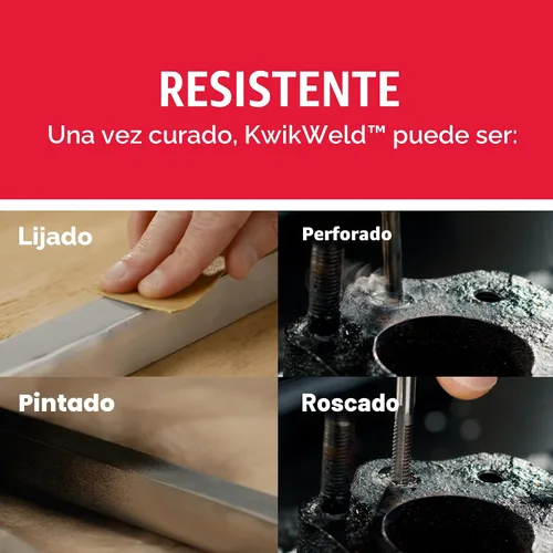 Vista 6 de J-B Weld 50176 KwikWeld jeringa epoxi reforzada con acero - Se seca en gris oscuro - 0.84 onzas líquidas, Negro
