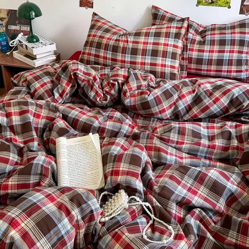 Vista 253 de mixinni Juego de funda de edredón vintage a rayas, tamaño twin, juego de ropa de cama de 3 piezas, 100% algodón lavado, suave y transpirable, funda