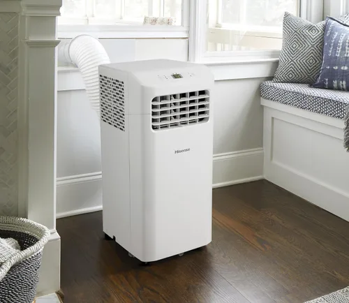 Vista 3 de Hisense Aire acondicionado portátil de 5000 BTU DOE (115 voltios) blanco ventilado, control remoto, enfría 150 pies cuadrados, temporizador de 24