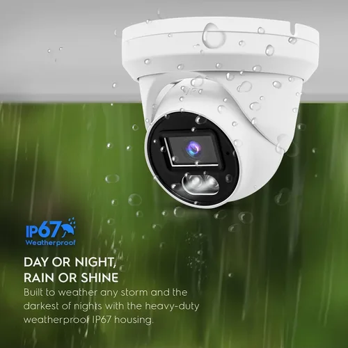 Vista 6 de Cámara de torreta IP PoE 4K 8MP al aire libre 24/7 versión nocturna a todo color 0.110 in 105° gran angular, H.265, IP67, compatible con Uniview