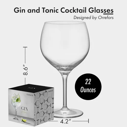 Vista 7 de Orrefors Juego de 4 vasos de ginebra y tónico