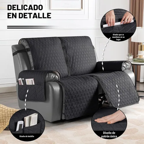 Vista 6 de TAOCOCO Funda reclinable 100% impermeable, antideslizante, lavable, con correas elásticas para las piernas, protector de muebles para perros
