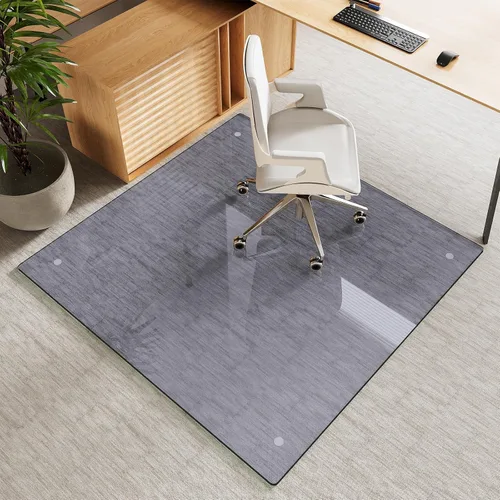 Vista 38 de Alfombrilla de cristal templado gris para silla de 30 x 48