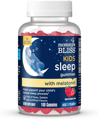 Vista 12 de Gominolas Mommy's Bliss de dormir para niños, con melatonina, ayudan al proceso natural del sueño del niño, a partir de 3 años, sabor fresa, 0.04oz