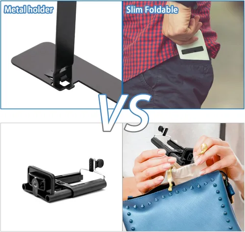 Vista 5 de TIESOME 2 piezas de soporte invisible ultrafino, soporte de colocación vertical y horizontal ajustable, funda de metal compatible con cualquier