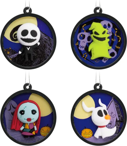 Vista 8 de Hallmark Disney Tim Burton El extraño mundo de Jack Adornos, Bola de Estaño, Juego de 12