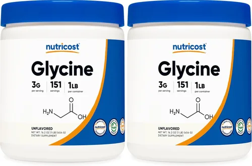 Vista 6 de Nutricost - Glicina en polvo 1 lb - Sin OMG, sin gluten