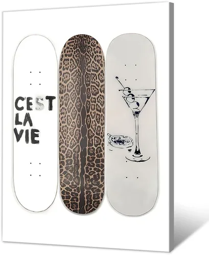 Vista 15 de Arte de pared con estampado de leopardo y estampado de leopardo de color rosa, diseño de guepardo blanco y negro, decoración de lienzo de lujo