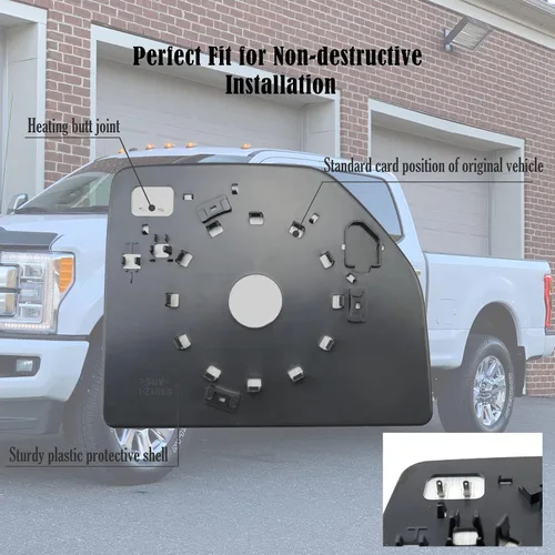 Vista 4 de Espejo de remolque del lado izquierdo del conductor, cristal de espejo calefactado con soporte trasero para Ford F150 Truck 2015-2020 Ford F250 F350