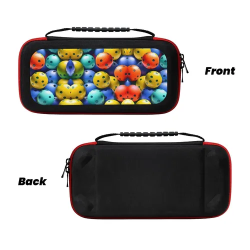 Vista 8 de Pickleball Balls Colors Pattern Protective Hard Shell Travel Carrying Case Pouch for Console & Accessories Switch Carrying Case Compatible with