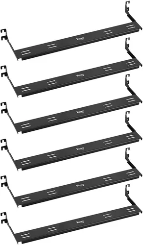 Vista 11 de ICC Panel de soporte para administrador de cables, espacio de montaje en rack de 1U, acabado de recubrimiento en polvo negro, organización de cables