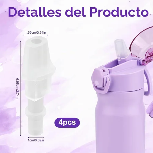 Vista 2 de 4 boquillas de repuesto para botella de agua compatibles con BJPKPK de 18
