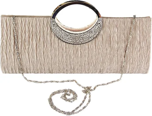 Vista 3 de TOPCHANCES Bolsos de noche de satén para mujer, bolso de mano para boda, fiesta, formal, elegante