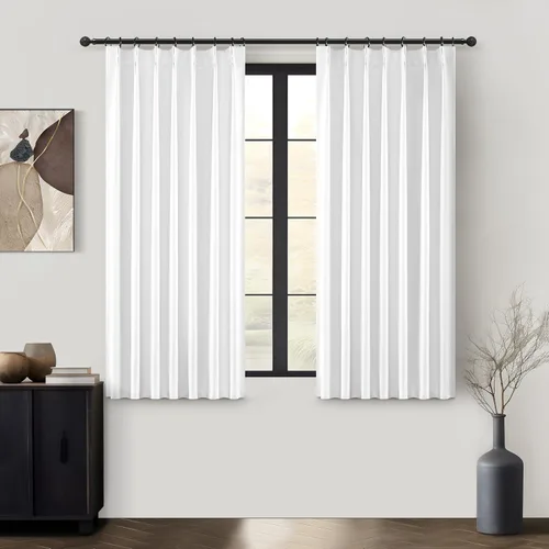 Vista 61 de Cortinas y Drapeados Modernos con Pliegues Pellizco Rosa Bebé de 84 Pulgadas de Largo, Juego de 2 Paneles para Sala de Estar, Cortina de Ventana