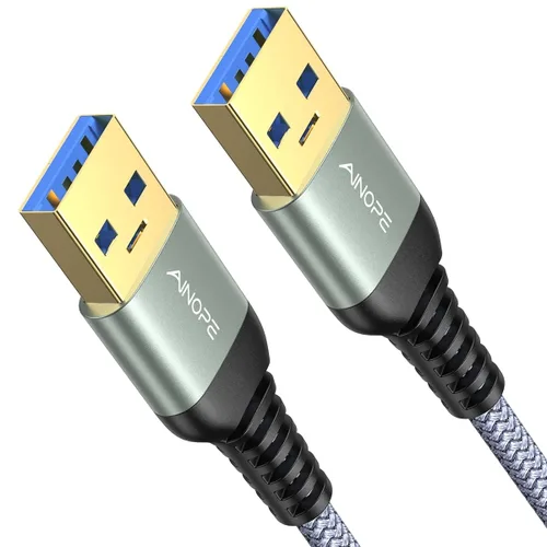 Vista 11 de AINOPE Cable USB a USB, cable USB 3.0 A a A macho a macho [nunca se rompe], cable tipo A de doble extremo compatible con cajas de disco duro, KVM