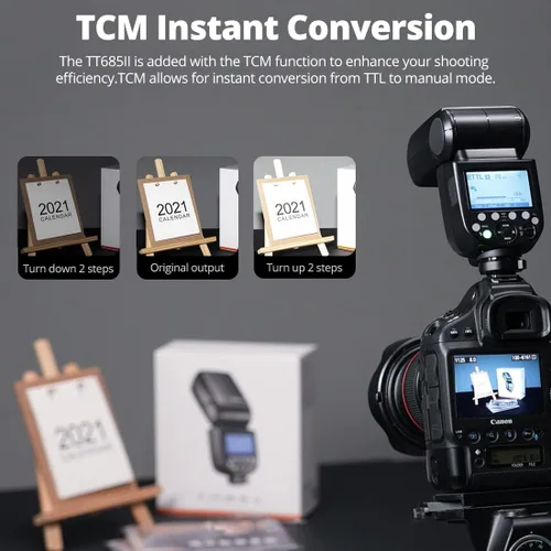 Vista 2 de Godox TT685II-C E-TTL Speedlite sincronización de alta velocidad, sistema inalámbrico X 2.4G compatible con Canon Flash 1100D 1000D 7D 6D 60D 50D