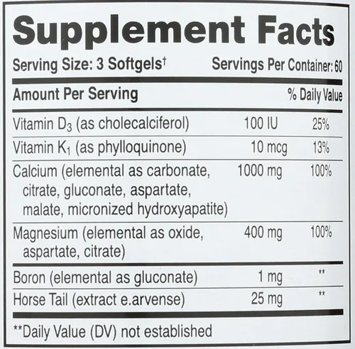 Vista 3 de Calcio líquido con cápsulas blandas de magnesio, 1000 mg, 180
