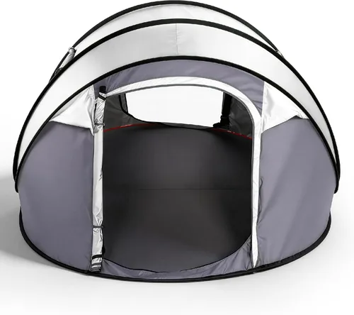 Vista 11 de Tienda de campaña desplegable fácil para 4 personas, instalación automática impermeable, 2 puertas, tienda de campaña familiar instantánea