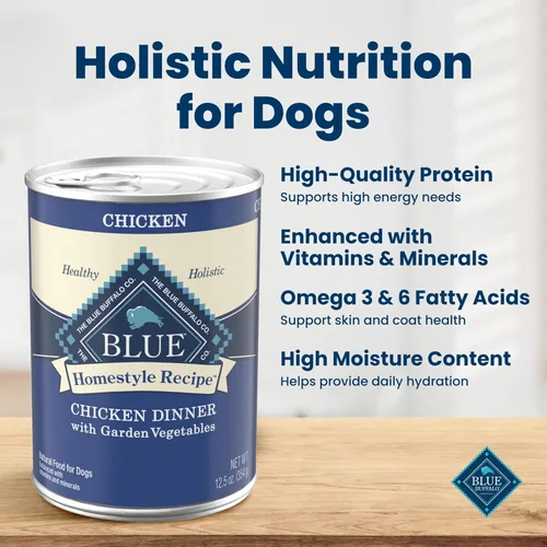 Vista 3 de Blue Buffalo Receta de homestyle Natural Adulto Mojo Mojo de alimentos, Pollo 12.5-Oz Poder (Pack de 12)