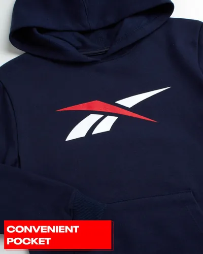 Vista 4 de Reebok Sudadera para niños Sudadera con capucha Active Fleece Pullover (Talla 4-20)